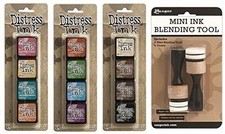 Ranger Tim Holtz Distress Mini Ink Pad Kits 1, 2, 3 and Mini Ink Blending Tool