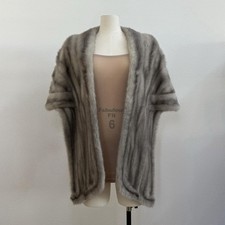 vintage grey mink shawl stole one size fits most