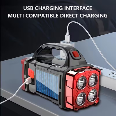 Wiederaufladbarer LED Scheinwerfer mit Powerbank   Camping & Notfall Lampe
