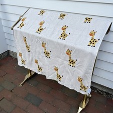 Giraffe Knit Reversible Blanket Kids Baby 100 Cotton Reversible Throw 32 x40