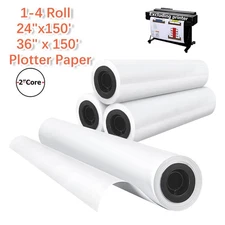 Wide Format Paper Plotter Paper 24"x150'/ 36" x 150' CAD Bond For Inkjet Printer
