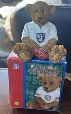 2004 Elby Oakland Raiders Power Play Resin Teddy Bear Figure Bear NFL