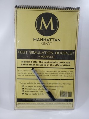 Manhattan Prep GMAT Test Simulation Booklet & Marker - New, Sealed
