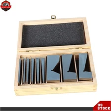 9Pcs Hardened Steel Precision 1/2 to 30 Degree Angle Block Accuracy to 0.0003"