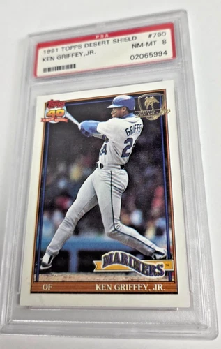 1991 Ken Griffey Jr.  PSA 8 Desert Shield 790 Topps 40 years baseball card
