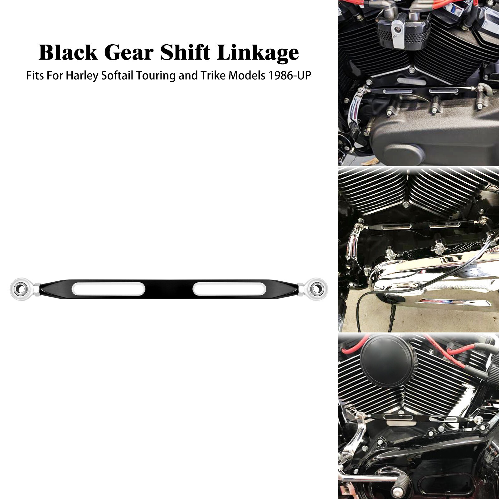 CNC Black Gear Shifter Rod Shift Linkage For Harley Softail Touring Street Glide