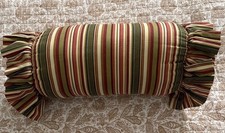 Striped Bolster Pillow Cottage Core. Sizes In Pics