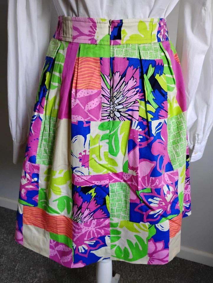 Falda Plisada Clásica Lilly Pulitzer Hasta la Rodilla Coloridos Bolsillos Talla 2 Foto 4 de 4