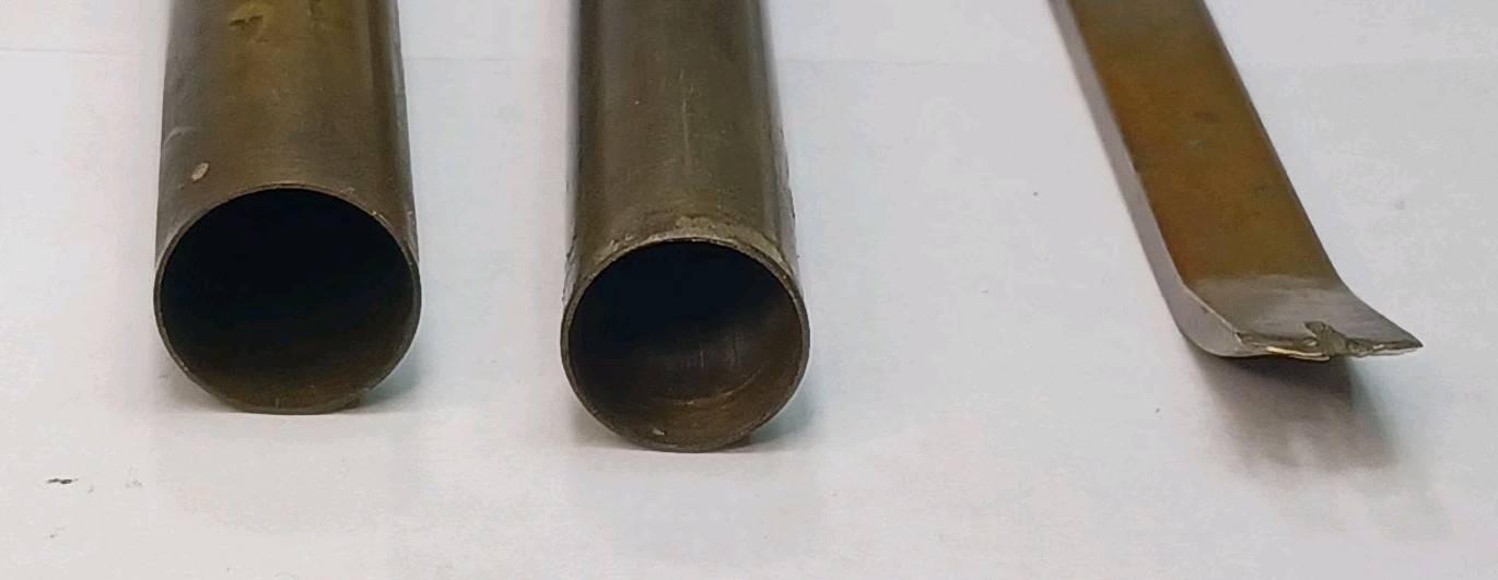 Antique Brass Container With Small Brass / Copper Pry-Bar, No Maker's Mark