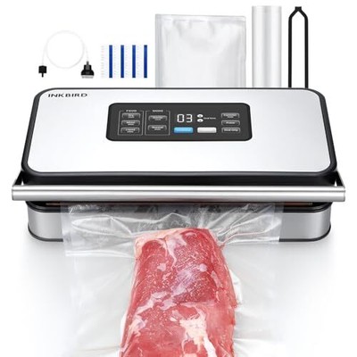 INKBIRD Food Vacuum Sealer, 160 Watts Pro Vacuum Machine with Double Pump, Fo...