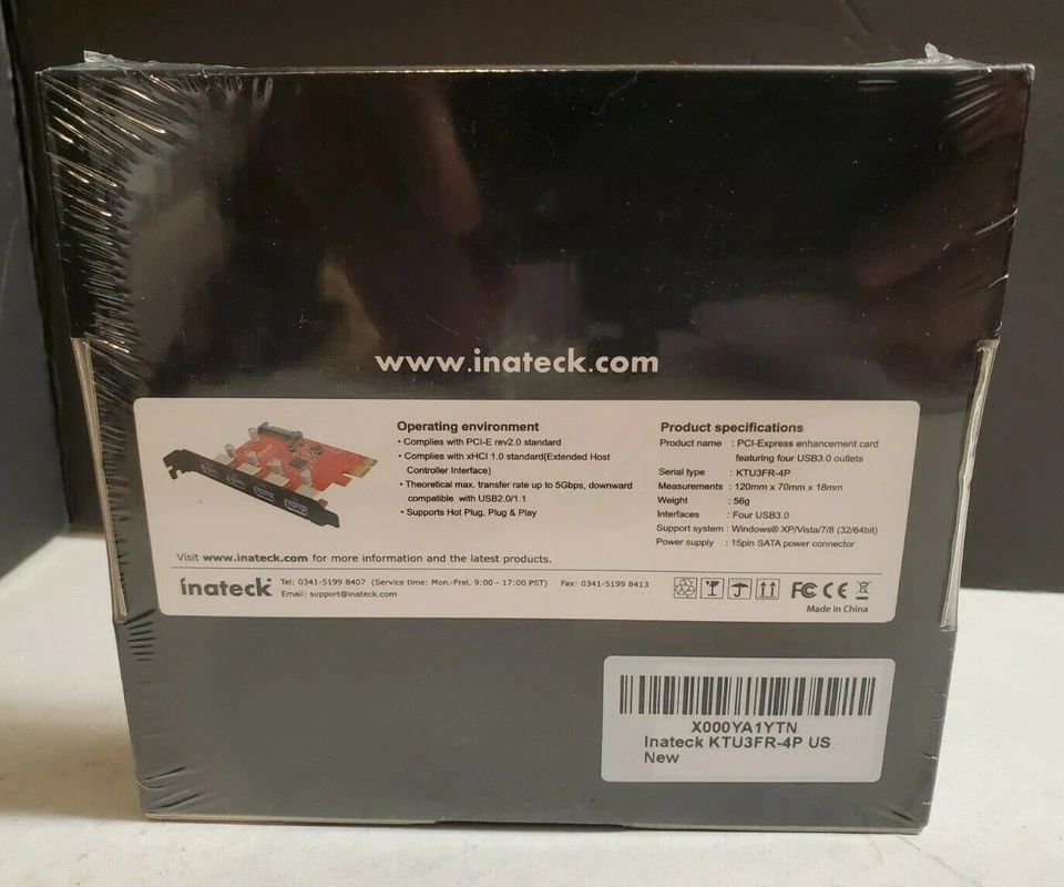 *NEW* Inateck KTU3FR 4-Port USB 3.0 PCI-E Expansion Card - In Shrink-wrapped box - Image 3 of 4