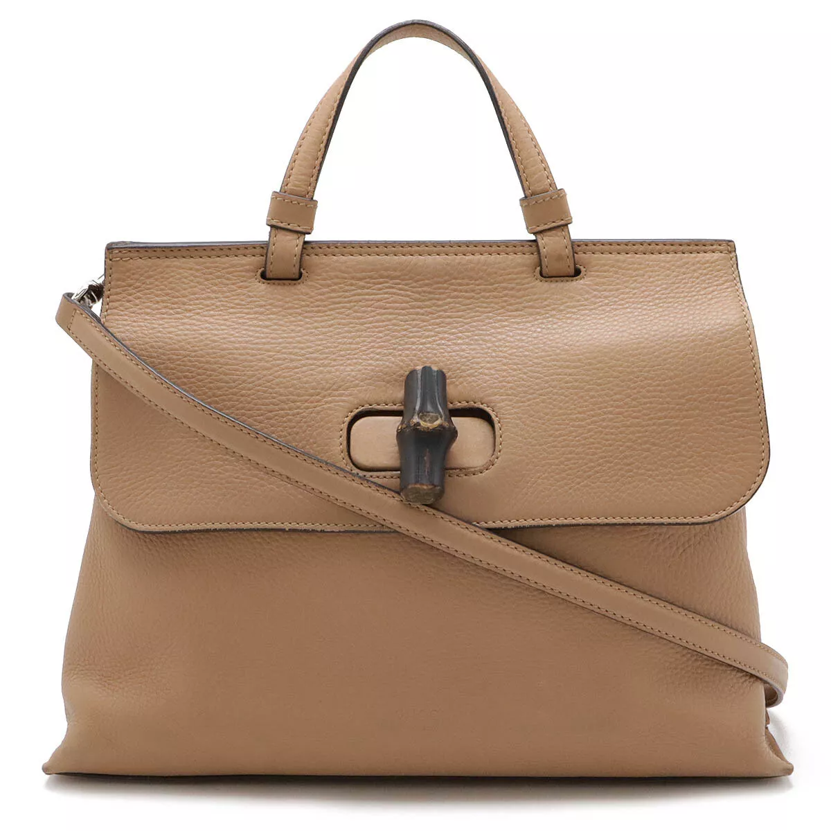Sac GUCCI Bamboo Daily moyen poignée supérieure 2 voies cuir saumon beige 392013
