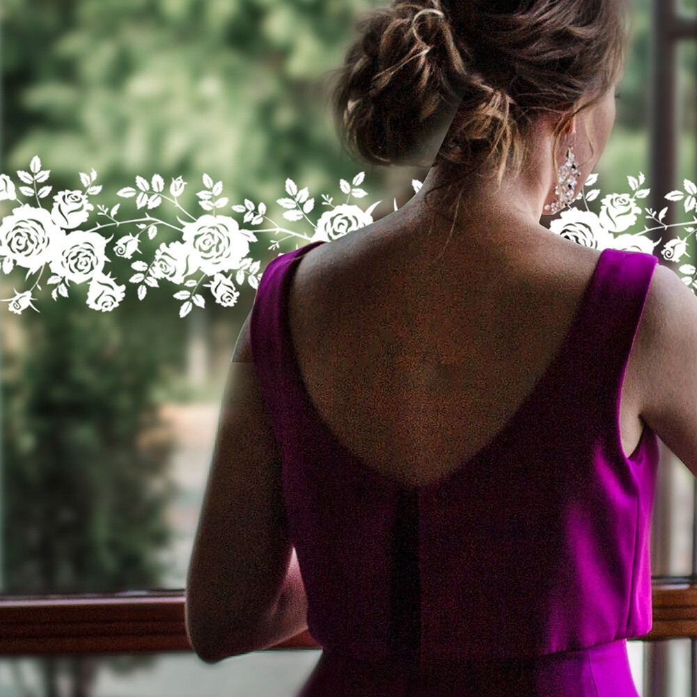 Durable Wall Sticker Flowers Glass Stickers Matte Effect Vinyl Wall