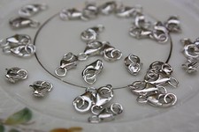 1Stück Verbinder Verschlüsse 925Silber Schließe Karabiner 10mm Verschluss 2Ringe