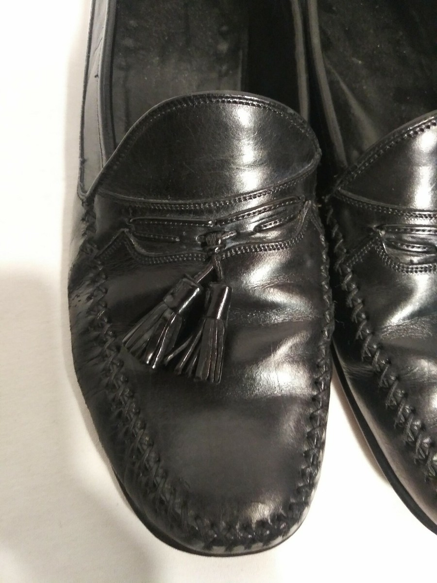 Leather Classics Neolite Two Tone Tassel Loafers Bojoni Amato Neolite Sole Classic Black Tasseled Loafer - EU  main image 2