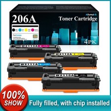 Compatible 206A 4-Pack Toner with Chip for HP M255 M255nw MFP M283cdw M282nw