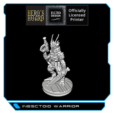 3D-gedrucktes Insectoid Warrior Modell für Sci Fi Tabletop RPG Starfinder