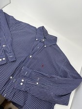 Ralph Lauren Plaid Dress Shirt Button Up Mens 16/32Cotton Mint