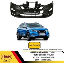 FITS NISSAN QASHQAI 2017 - 2021 FRONT BUMPER PRIMED NO PDC OR WASHER HOLES NEW