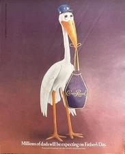 Crown Royal Whisky With Signature Bag And Bird Advertisement (Approx. 9.75x12)