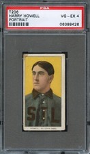 BB - 1909 - T206 - Piedmont 350 - Harry Howell - Portrait - PSA 4 - VG-EX