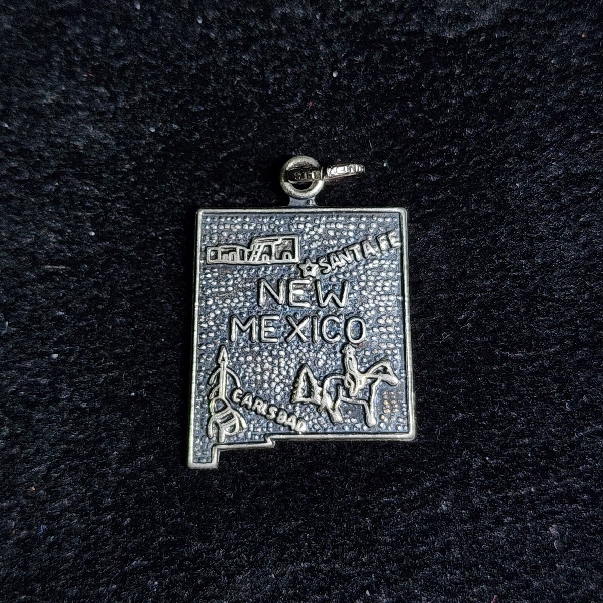 Sterling Silver Vintage New Mexico State Travel Charm