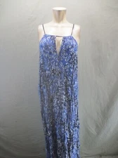 LUCKY BRAND Size M Womens Paisley Blue Keyhole Lightweight Maxi Sundress 329