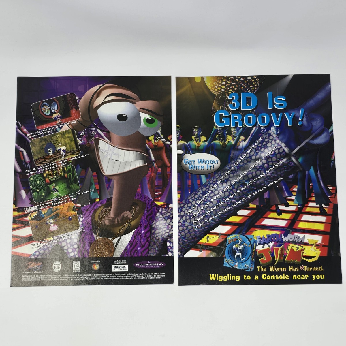 Earthworm Jim 3D PC Nintendo 64 N64 Groovy Print Ad/Poster