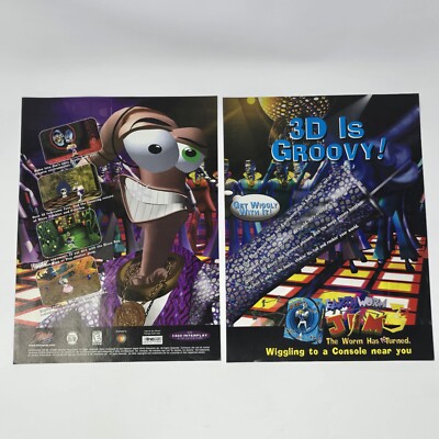 うぃーむページ Earthworm Jim 3D PC Nintendo 64 N64 Groovy Print Ad/Poster