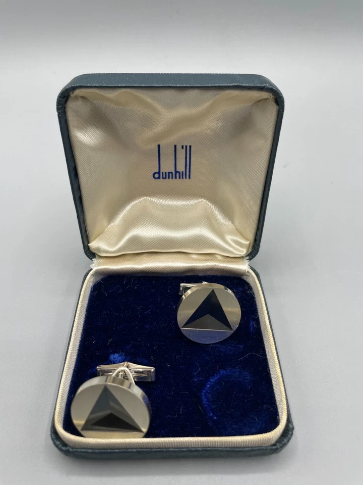 Gemelos geométricos vintage Dunhill plata esterlina años 50  Foto 3 de 4