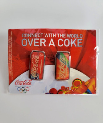 Olympic Games Coca Cola Can Pin Set Connect 2008 Bejing With The Word New