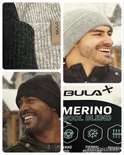 BULA Men's Logo Merino Wool Blend Thermal Beanie Hat One Size With Tag You Pick
