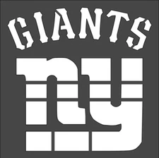 4"x4" Colored Plastic Stencil - NY Giants (SC21) (You pick the color)*****