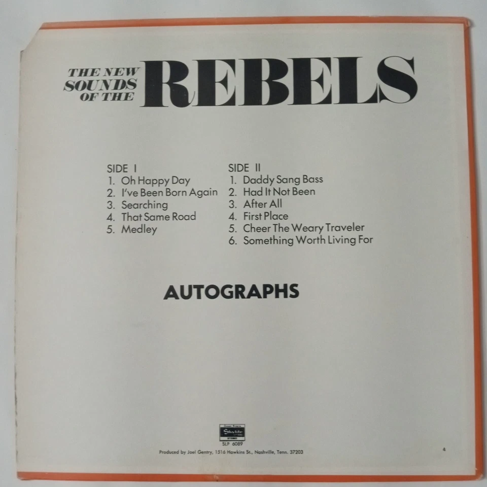 "THE NEW SOUNDS OF THE REBELS FEATURING ...OH HAPPY DAY" - RECORD ALBUM GOSPEL - Image 3 of 4
