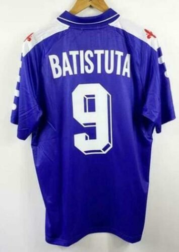 Maglia Maglietta Retrò Calcio Fiorentina 1998 #9 BATISTUTA Home Away Shirt  | eBay