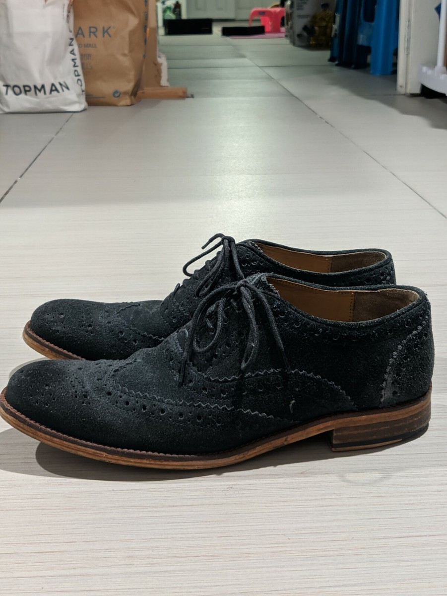 BEN SHERMAN Mens Shoes Brogue Suede Navy US EU 41 UK