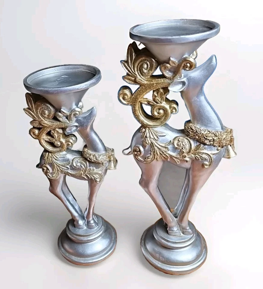 Kringle Express Set Of 2 Standing Reindeer Candle Holders (for FLAMELESS) - Image 2 of 3