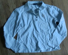 Burberry London Boy's Girls Youth White Polo Shirt Classic Plaid Collar Size MED