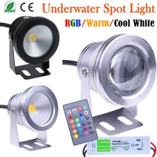 10W LED Underwater Spot Light RGB Warm Cool White Garden Pond Lamp Light IP67