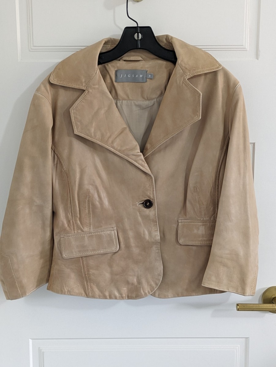 Leather Jigsaw Suede Jacket JIGSAW LEATHER Size 12 Australia