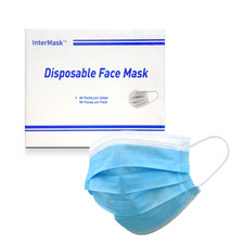 InterMask Disposable Premium 3-Ply Masks, ASTM Level 3, Case of 40 Boxes