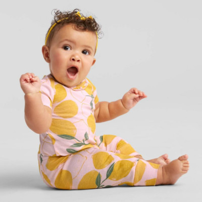 Baby Girls' Lemon Pull-On Pants - Just One You made by Carter's, Yellow 3M