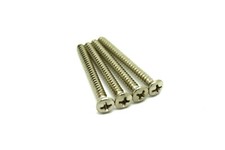 4x CHROME NICKEL NECK SCREWS FOR FENDER GUITARS AND SIMILARS