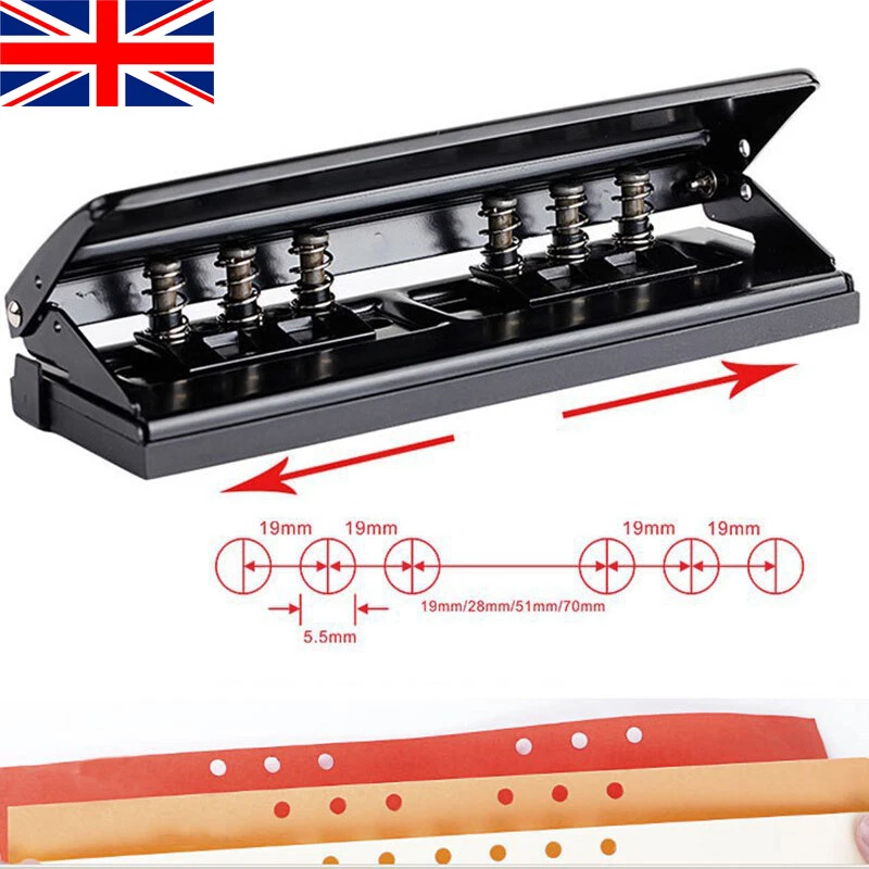 Paper Filofax Punch 6-Hole A4 A5 A6 Adjustable Metal Organiser Hole Puncher φ5mm