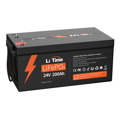 LiTime 24V 200Ah Lithium Batterie LiFePO4 5,12kWh für Haushaltsenergie (0% MwSt)
