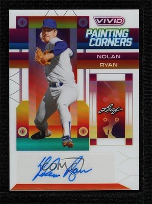 2022 Leaf Vivid Painting Corners White 21/25 Nolan Ryan #PC-NR1 Auto HOF e8a