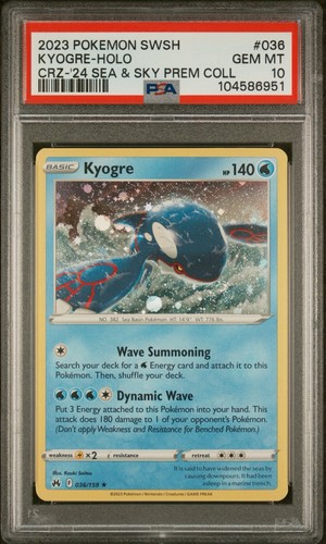 PSA 10 Pokemon Crown Zenith Sea & Sky Premium Collection Kyogre Holo #036/159