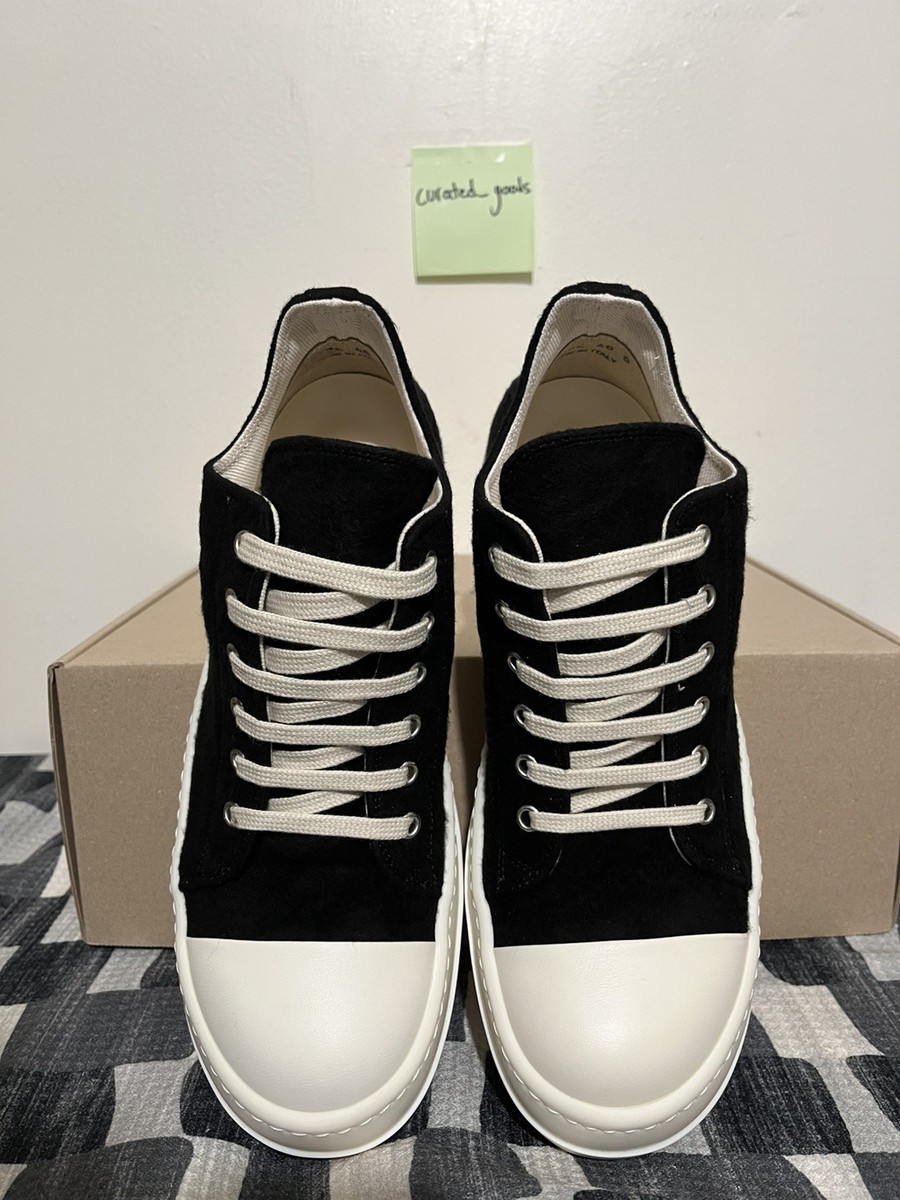 Rick Owens Drkshdw Ramones Low Cotton Black Women's Size EU40/US10