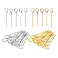 400PCS 0.6 Inch Eye Pins, Jewelry Making Headpins Silver Gold