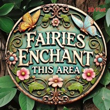 2D Flat - Charming Vintage Tin Metal Signs Home D cor Wall Art 8x8 Inch, Floral